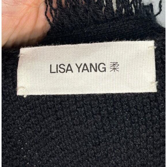 LISA YANG Sz 1 S Small Black Lola 100% Cashmere Fringe Trim Tunic Dress - Picture 3 of 14